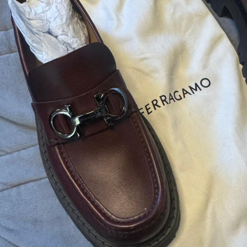 Salvatore Ferragamo Brown Leather Loafers